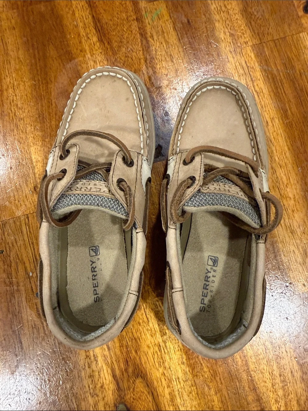 Sperry Kids Tan Lace-Up Boat Shoes